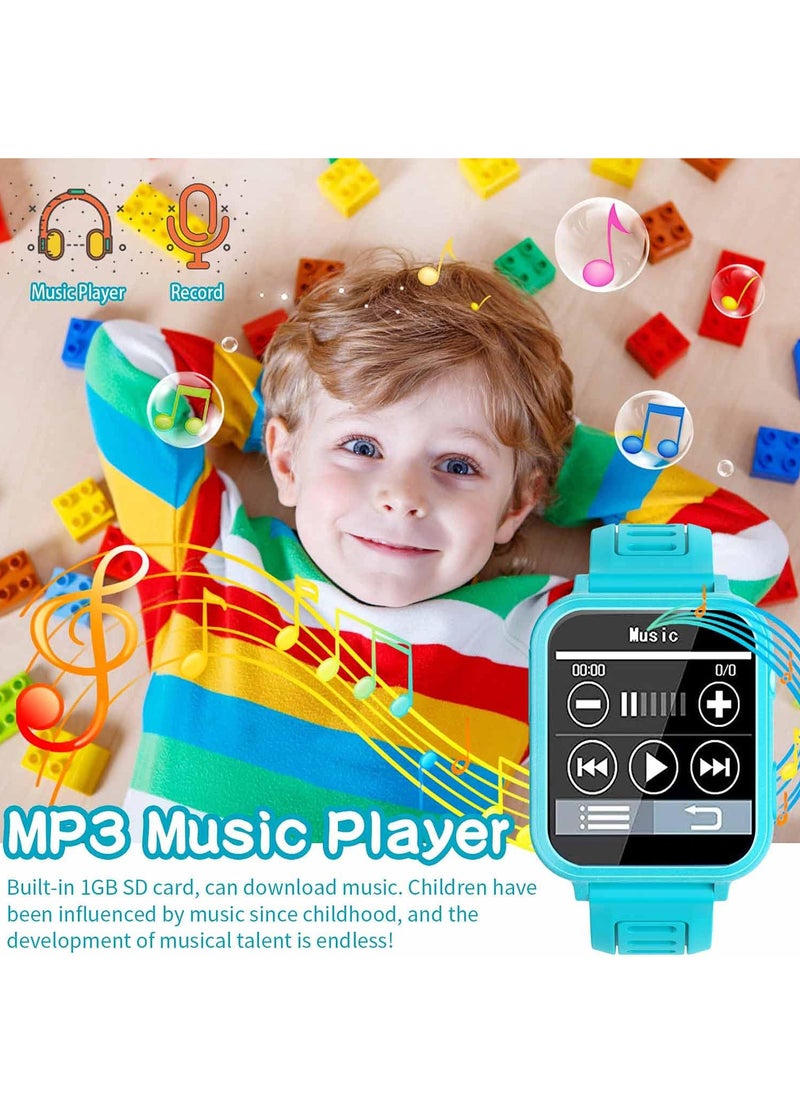 Generic - Kids Smart Watch, Smart Game Watch with 24 Games, HD Touch Screen, Video, Camera, Music Player, Pedometer, Flashlight, Alarm Clock, Kids Watches for 5-12 Year Olds Boy/Girl (Blue) - Image 1