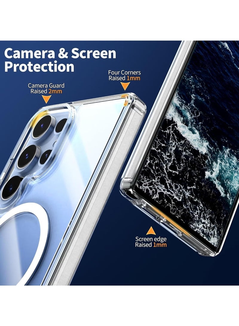 JAJEEK Samsung Galaxy S25 Ultra Magnetic Clear Hard Back Case – Shockproof TPU Frame Edge Bumper, Slim Transparent Protective Case for Samsung Galaxy S25 Ultra, Durable & Lightweight Design - Image 4