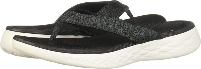 Skechers Women's On The Go 600 - Preferred Flip Flop, Black/White, 8 M US - Image 1