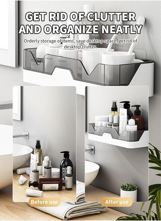 Versatile Wall-Mounted Storage Rack, Space-Saving Bathroom Storage Shelf for Kitchen, Bathroom, or Garage Essentials