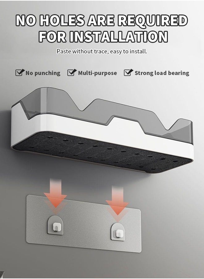 Versatile Wall-Mounted Storage Rack, Space-Saving Bathroom Storage Shelf for Kitchen, Bathroom, or Garage Essentials