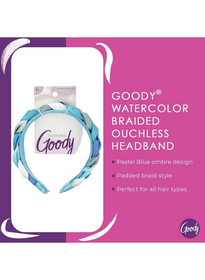 Goody Ouchless Headband For All Hair Types Watercolor Blue Comfort Fit For Allday Wear Beautiful Design For Instant Style Painfree Hair Accessories For Women Men Boys & Girls - Image 2