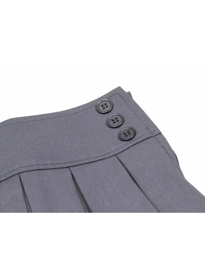 Bienzoe Girls School Uniform Skirt: Kids Adjustable Waist Pleated Dance Skort 16 Grey - Image 5