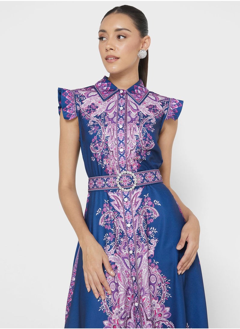 ELLA - Abstract Print Dress - Image 1