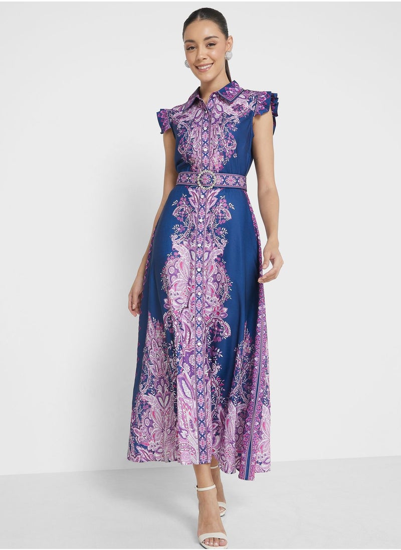 ELLA - Abstract Print Dress - Image 1