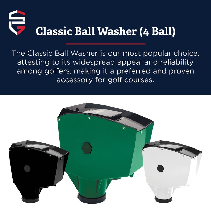Standard Golf Classic Ball Washer 4 Ball Capacity Golf Ball Cleaner Improved Brush Design Available in 7 Colors Crank Style with Builtin Overflow Tubes Perfect for Club Courses Pros Home - Image 3
