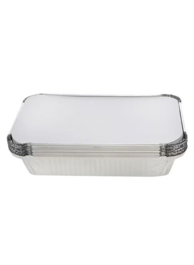 Hotpack 10-Piece Disposable Aluminium Foil Food Take Away Container Silver 197x124x46mm - Image 3