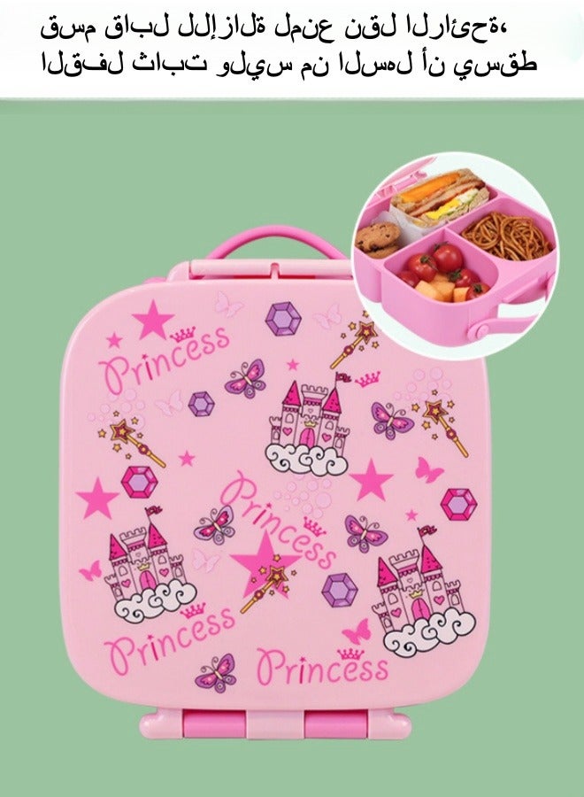 Browning New Food Grade Silicone Lunch Box Microwave Heating Fresh-keeping Box Storage Box Divided Sealed Lunch Bento Box - Pink - Image 5