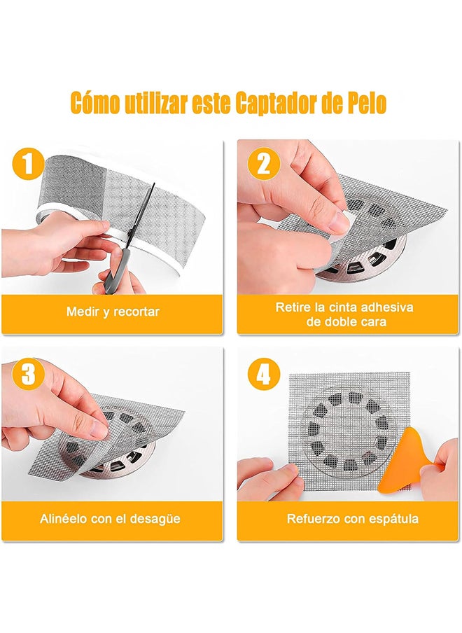 Generic Shower Drain Hair Catcher, Disposable Anticlog Shower Drain Stickers, 1000 Cm, Suitable For Bathroom, Kitchen  - Image 4