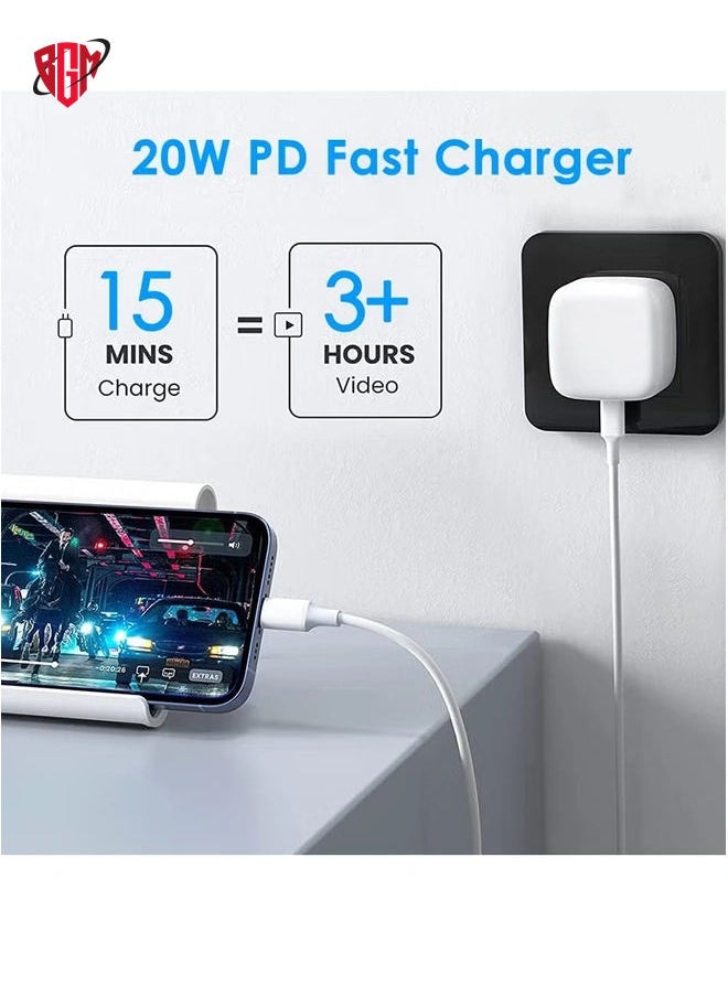BGM - NEW iPhone Charger 20W USB C Fast Charger Plug and iPhone Charging Cable 2M USB C to Lightning Cable with PD Type C Power Adapter for iPhone 13 12 Pro Max/Mini/11/XS/XR/X/8 Plus/iPad - Image 1
