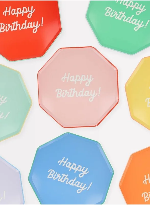 Meri Meri Meri Meri Mixed Happy Birthday Dinner Plates