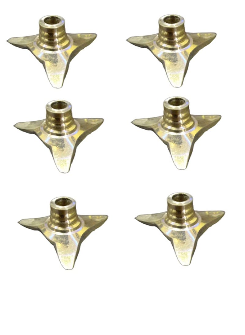 TULJA ENTERPRISES TULJA ENTERPRISES Brass Wick Holder for Oil LampCotton Wick Holder for PoojaFits in All Type DiyasDeepak Wick HolderCupPlatePramidaStand for BattiMultipurpose Pack of 6  - Image 1