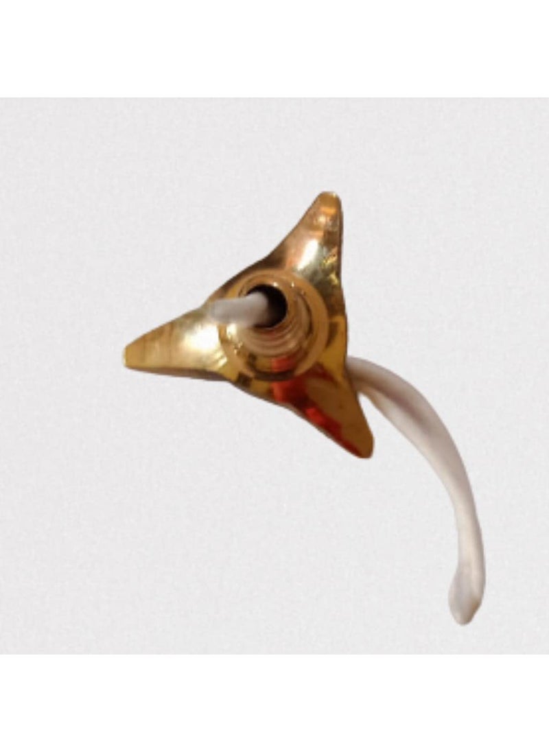 TULJA ENTERPRISES TULJA ENTERPRISES Brass Wick Holder for Oil LampCotton Wick Holder for PoojaFits in All Type DiyasDeepak Wick HolderCupPlatePramidaStand for BattiMultipurpose Pack of 6  - Image 3