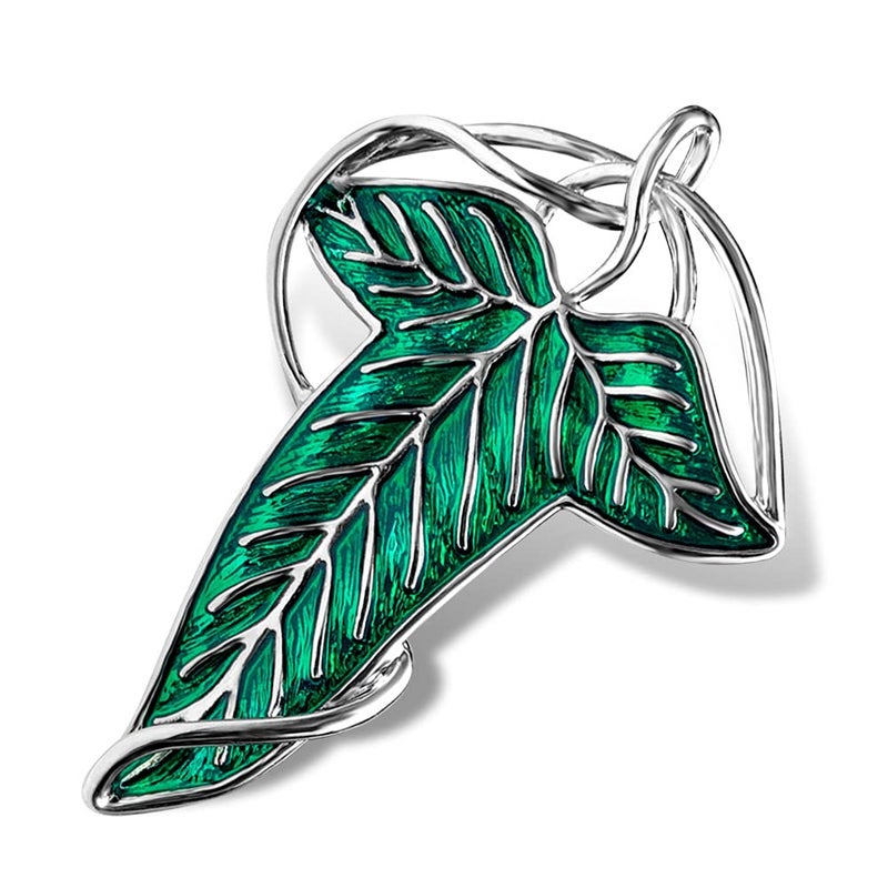 Bahamut Elegant Elven Green Tree Leaf Enamel Pins Brooch for Women Men Suit Pendant Necklace,Cloak Clasp Brooches Cosplay Jewelry (Green) - Image 1