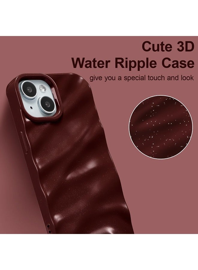 ShebSheb Compatible with iPhone 14 Case Soft TPU Bumper Cute Wave Water Ripple Pattern Case, for Girls Women, Slim, Satin Glossy, Shockproof, Protective Phone Cover - Image 2