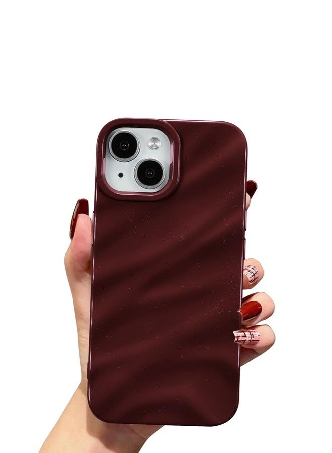 ShebSheb Compatible with iPhone 14 Case Soft TPU Bumper Cute Wave Water Ripple Pattern Case, for Girls Women, Slim, Satin Glossy, Shockproof, Protective Phone Cover - Image 1