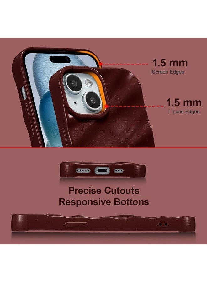 ShebSheb Compatible with iPhone 14 Case Soft TPU Bumper Cute Wave Water Ripple Pattern Case, for Girls Women, Slim, Satin Glossy, Shockproof, Protective Phone Cover - Image 3