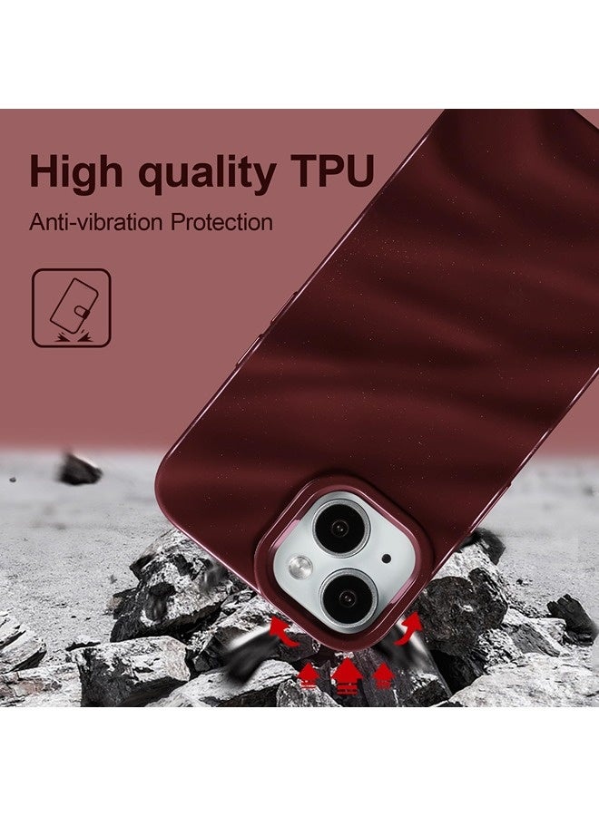 ShebSheb Compatible with iPhone 14 Case Soft TPU Bumper Cute Wave Water Ripple Pattern Case, for Girls Women, Slim, Satin Glossy, Shockproof, Protective Phone Cover - Image 4