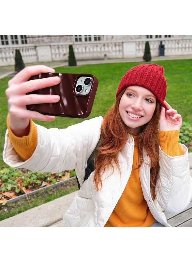 ShebSheb Compatible with iPhone 14 Case Soft TPU Bumper Cute Wave Water Ripple Pattern Case, for Girls Women, Slim, Satin Glossy, Shockproof, Protective Phone Cover - Image 5