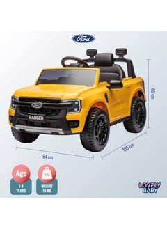 Lovely Baby Lovely Baby Power Riding SUV Car LB 707L for Kids - Electric Ride On - Battery Operated Car - Leather Seats - Toddler Car - Music Play MP3-USB - Yellow  - Image 2