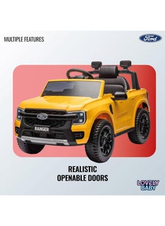 Lovely Baby Lovely Baby Power Riding SUV Car LB 707L for Kids - Electric Ride On - Battery Operated Car - Leather Seats - Toddler Car - Music Play MP3-USB - Yellow  - Image 4