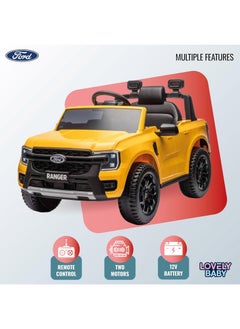 Lovely Baby Lovely Baby Power Riding SUV Car LB 707L for Kids - Electric Ride On - Battery Operated Car - Leather Seats - Toddler Car - Music Play MP3-USB - Yellow  - Image 5