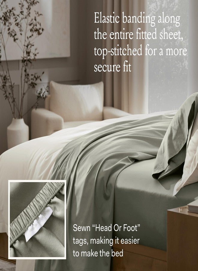 Boll & Branch Signature Hemmed Fitted Sheet - Twin XL, White - 100% Organic Cotton - 1 Fitted Sheet Only - Image 4