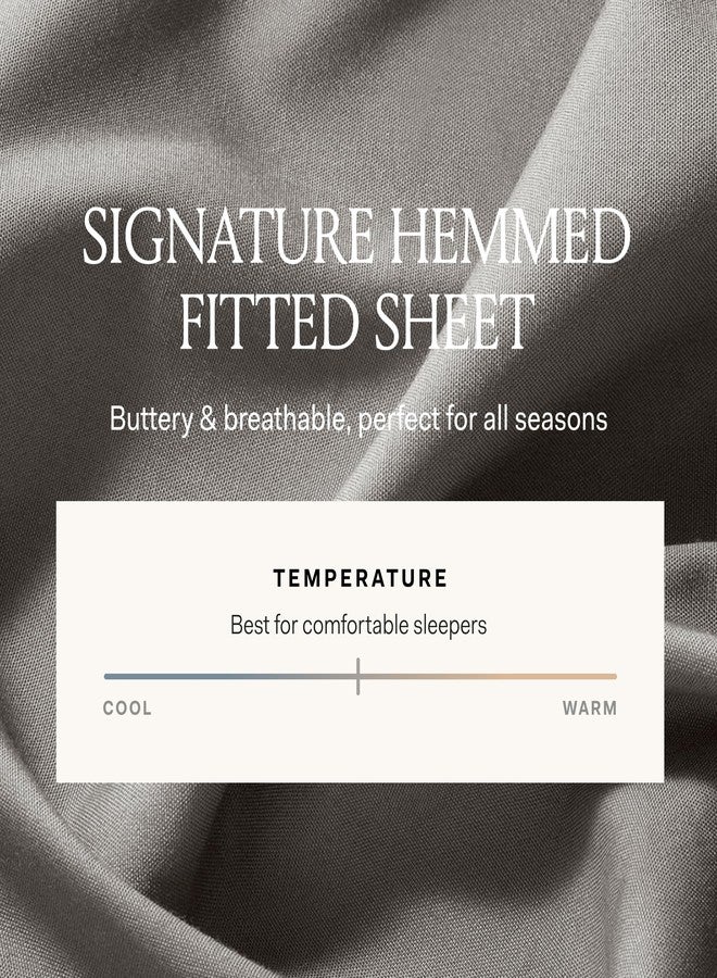 Boll & Branch Signature Hemmed Fitted Sheet - Twin XL, White - 100% Organic Cotton - 1 Fitted Sheet Only - Image 2