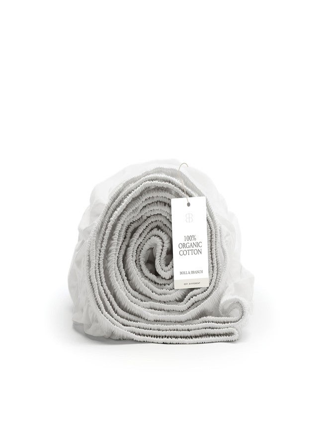 Boll & Branch Signature Hemmed Fitted Sheet - Twin XL, White - 100% Organic Cotton - 1 Fitted Sheet Only - Image 1