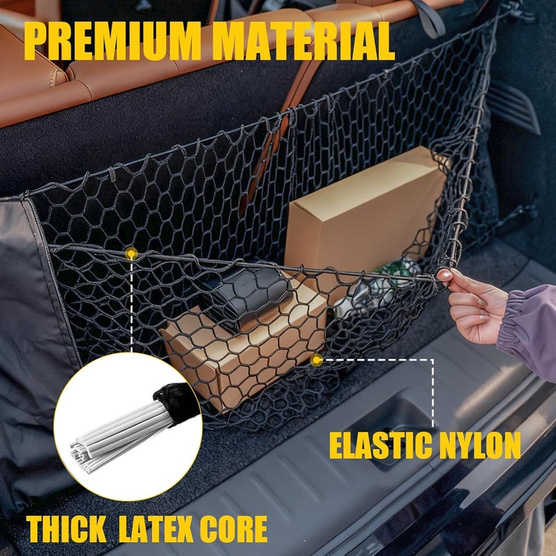 Maxzina Cargo Net Compatible with 2013-2025 Nissan Pathfinder Truck Bed Cargo Net 3.05'×1.31' Double Layer Envelope Style Dense Mesh Trunk Organizer for 2024 Pathfinder Exterior Accessories - Image 3
