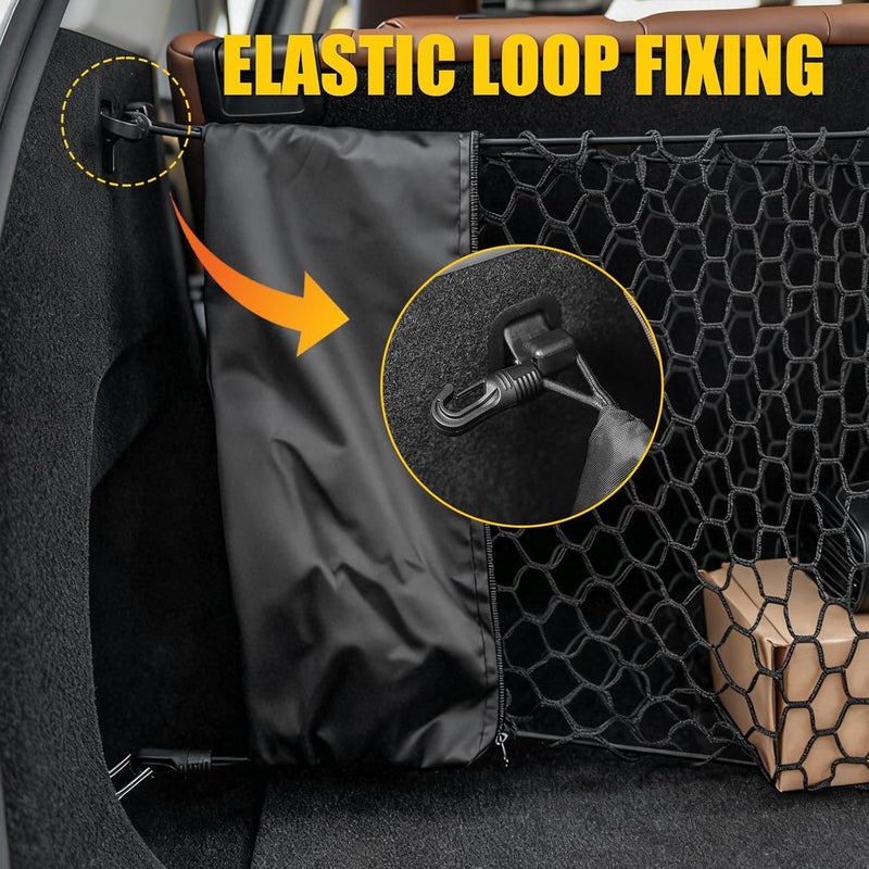 Maxzina Cargo Net Compatible with 2013-2025 Nissan Pathfinder Truck Bed Cargo Net 3.05'×1.31' Double Layer Envelope Style Dense Mesh Trunk Organizer for 2024 Pathfinder Exterior Accessories - Image 5