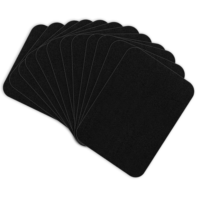 Hariendny 4 x 3 Inches Cotton Iron on Patches for Clothing Inside & Outside Repair, 12 Pcs Iron-on Repair Patch, Cotton Repair Patch for Clothes Pants Mending and Decorating, Black Fabric Iron on Patches Kit - Image 1