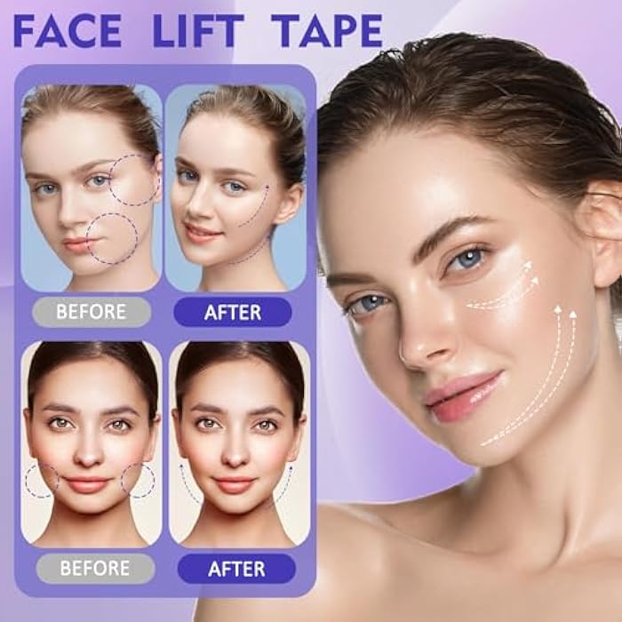 NBF 180 PCS Face Lift Tape, Face Lift Tape Invisible, Instant Facelift Tapes for Sagging Skin, Jowls, Eyes, Double Chin, Super Thin Breathable Face Tape Lifting Invisible - Image 3