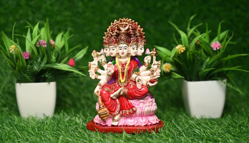KariGhar® Gayatri Devi Idol for Home | Living Room | Puja Room | Housewarming | Gifting & Decoration (Multicolor) - Image 4