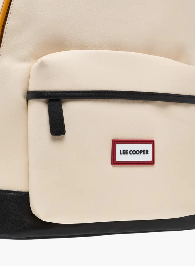 لي كوبر Solid Backpack with Adjustable Straps and Zip Closure - 31x16x41 cm