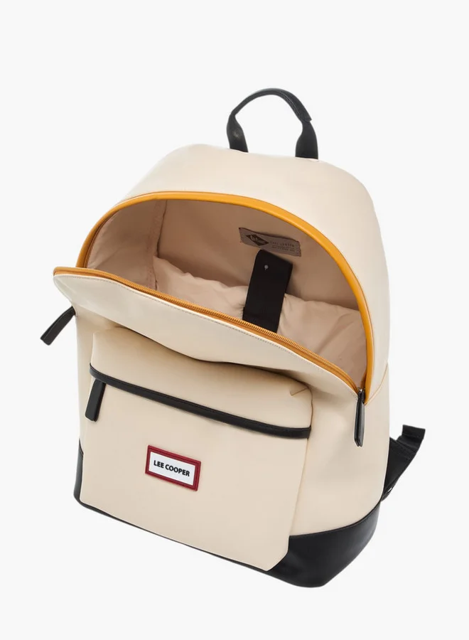لي كوبر Solid Backpack with Adjustable Straps and Zip Closure - 31x16x41 cm