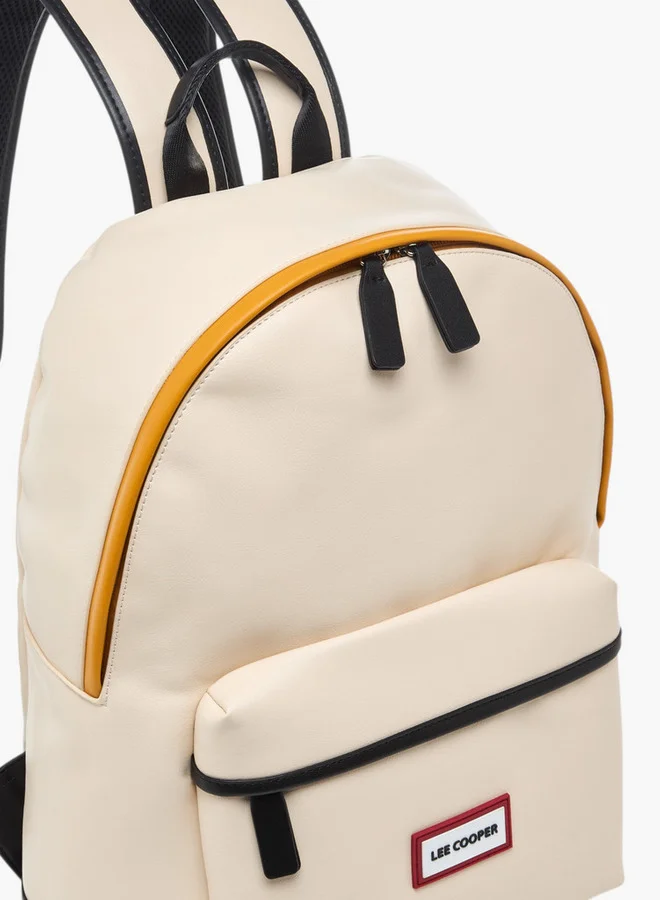 لي كوبر Solid Backpack with Adjustable Straps and Zip Closure - 31x16x41 cm