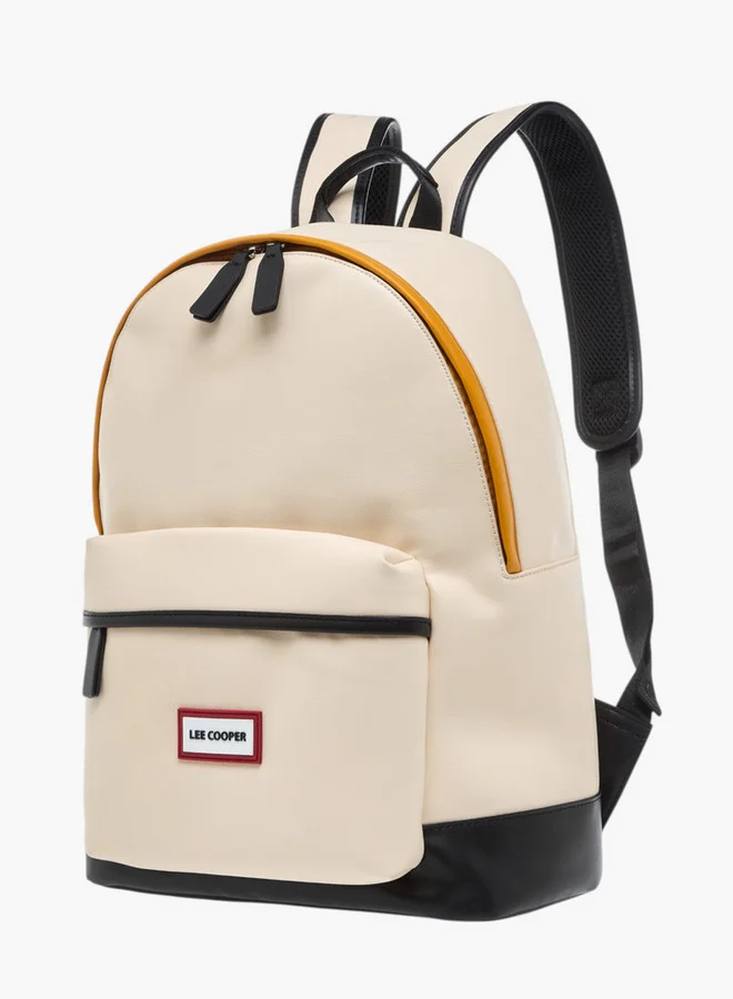 لي كوبر Solid Backpack with Adjustable Straps and Zip Closure - 31x16x41 cm