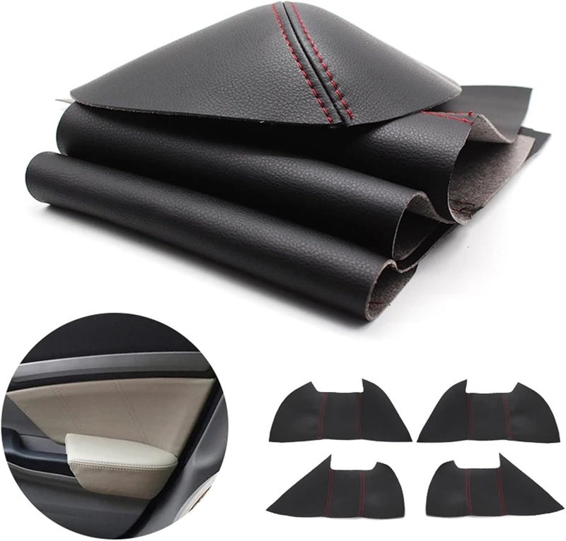 QASULER Microfiber Leather Car Door Armrest Covers - 4pcs Set - Image 4