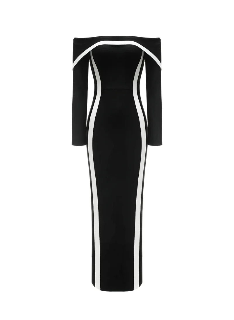 Bella Barnett Hilda Off-the-Shoulder Long Sleeve Maxi Dress