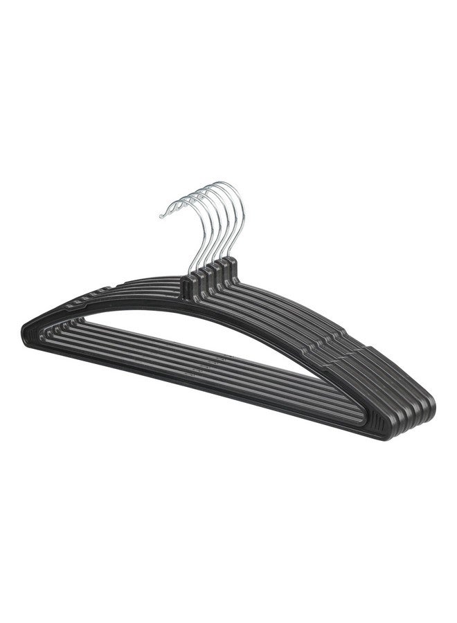 Kuber Industries (Set of 24) Heavy Duty Plastic Hangers for Clothes - Hanging Organizer in Bulk for Shirt | Saree | Dress | Blazer - Modern Hangers for Wardrobe | Cupboard | Almirah | Closet (Black) - Image 2