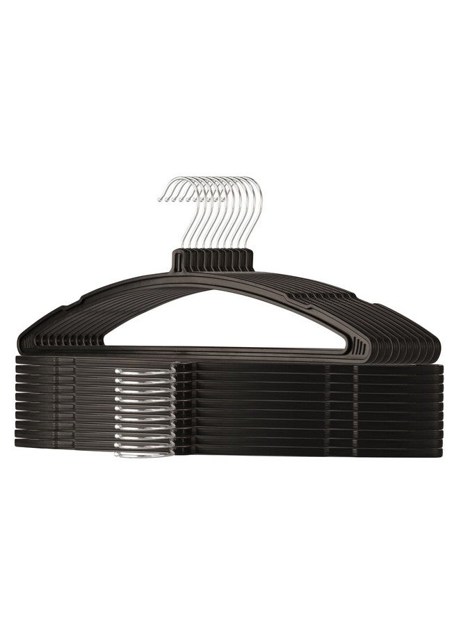 Kuber Industries (Set of 24) Heavy Duty Plastic Hangers for Clothes - Hanging Organizer in Bulk for Shirt | Saree | Dress | Blazer - Modern Hangers for Wardrobe | Cupboard | Almirah | Closet (Black) - Image 1