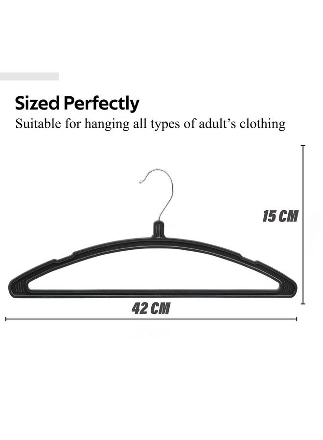 Kuber Industries (Set of 24) Heavy Duty Plastic Hangers for Clothes - Hanging Organizer in Bulk for Shirt | Saree | Dress | Blazer - Modern Hangers for Wardrobe | Cupboard | Almirah | Closet (Black) - Image 3