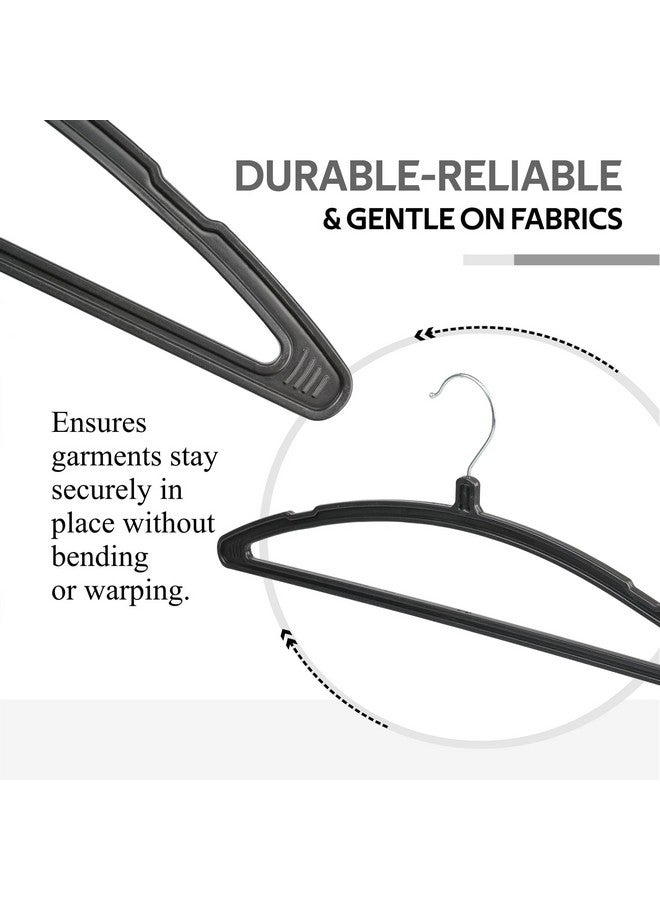 Kuber Industries (Set of 24) Heavy Duty Plastic Hangers for Clothes - Hanging Organizer in Bulk for Shirt | Saree | Dress | Blazer - Modern Hangers for Wardrobe | Cupboard | Almirah | Closet (Black) - Image 5