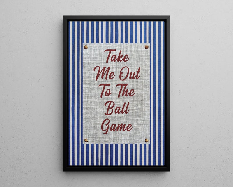 TNESSENTIAL Blue Take Me Out To The Ball Game Wall Art Poster or Canvas Print, Vintage Baseball Wall Art, Americana Striped Decor, Sports Nursery Print - Image 5