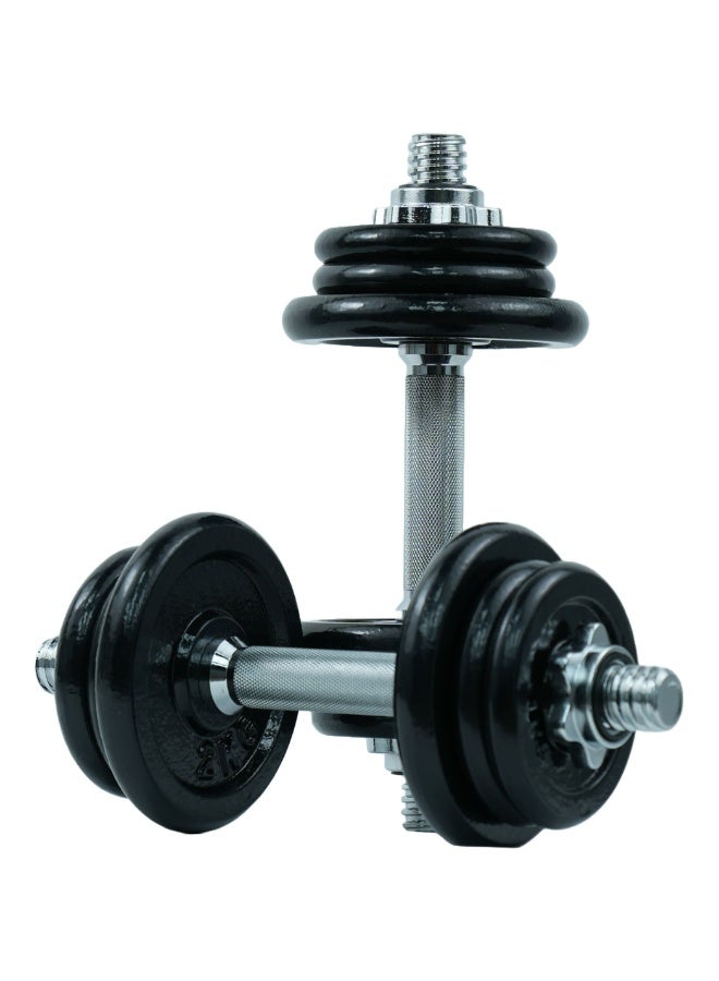 Axox Fitness Adjustable Dumbbell Set 20 Kg Pair – Cast Iron Gym Weights with Spinlock, Home Workout Strength Training Equipment, Muscle Building & Fitness for Men and Women - Image 1