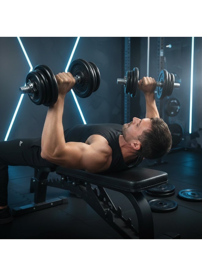 Axox Fitness Adjustable Dumbbell Set 20 Kg Pair – Cast Iron Gym Weights with Spinlock, Home Workout Strength Training Equipment, Muscle Building & Fitness for Men and Women - Image 4