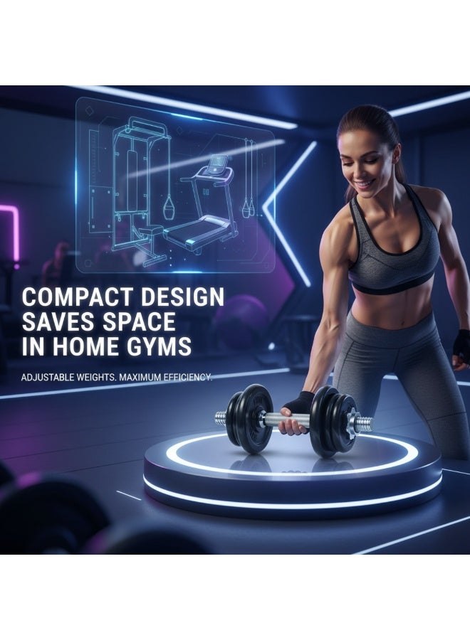 Axox Fitness Adjustable Dumbbell Set 20 Kg Pair – Cast Iron Gym Weights with Spinlock, Home Workout Strength Training Equipment, Muscle Building & Fitness for Men and Women - Image 5