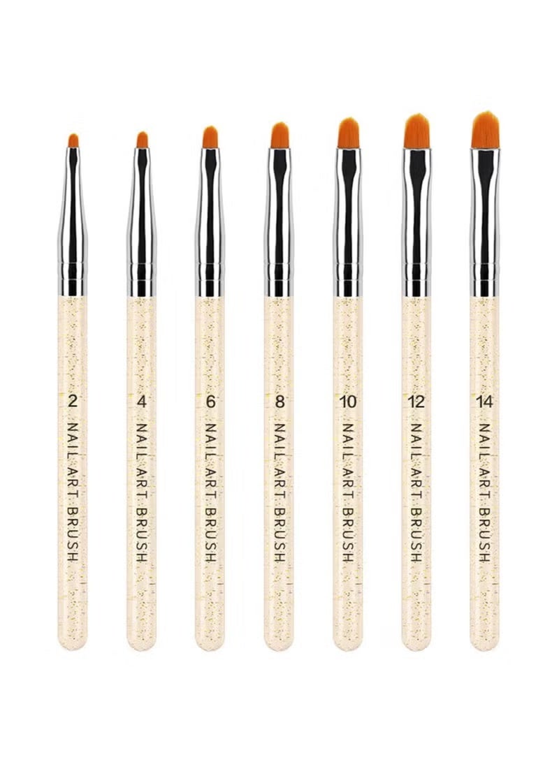 Gecomo 7PCS Nail Art UV Gel Brush Set Acrylic Nail Brushes Extension Gel Builder Brush Nail Painting Pen for Home Salon Use - Image 1
