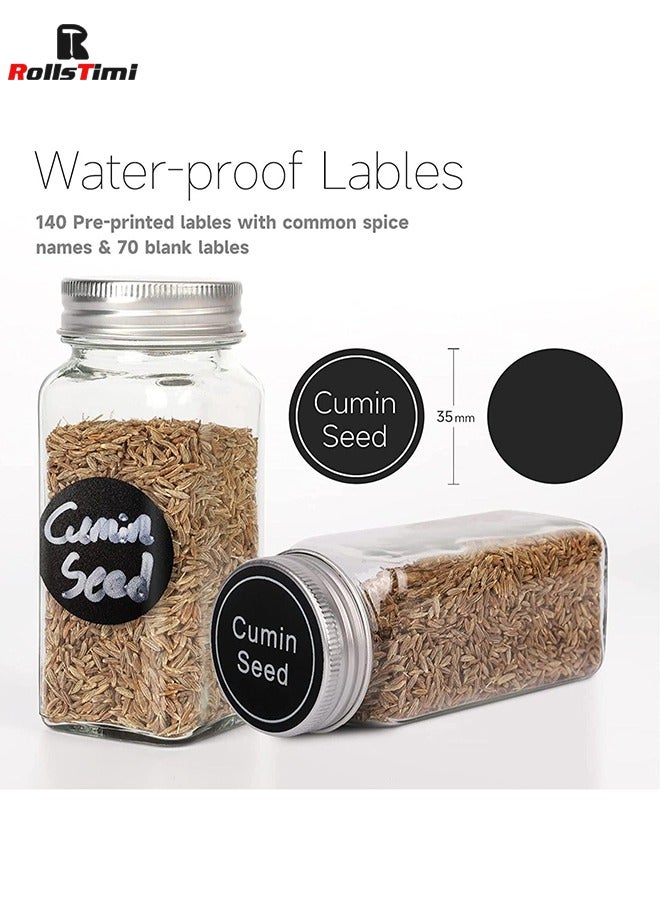 RollsTimi  24-Piece Glass Spice Jar Set With Labels Multicolour 10.5x4.3cm  - Image 3